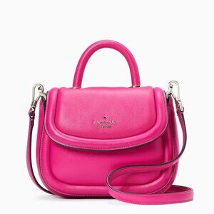 Cool KATE SPADE Mini Puffy Top Handle Crossbody Bag Pink Deep Hibiscus EUC!!!